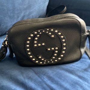 Black Gucci disco bag with studs